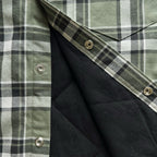 Blaues Flanell-Langarmshirt mit Print auf den Ärmeln – Herren