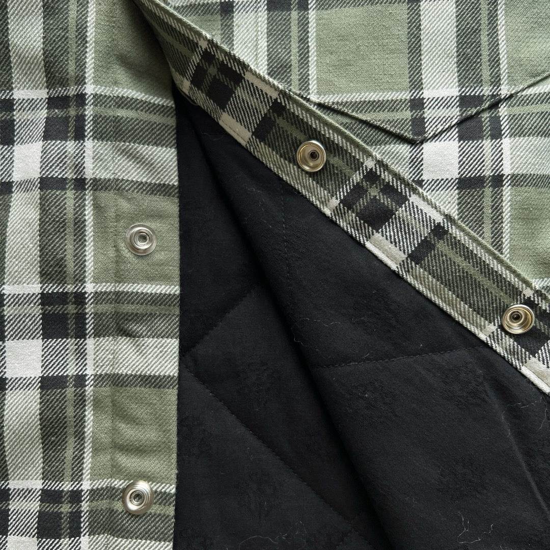 Blaues Flanell-Langarmshirt mit Print auf den Ärmeln – Herren