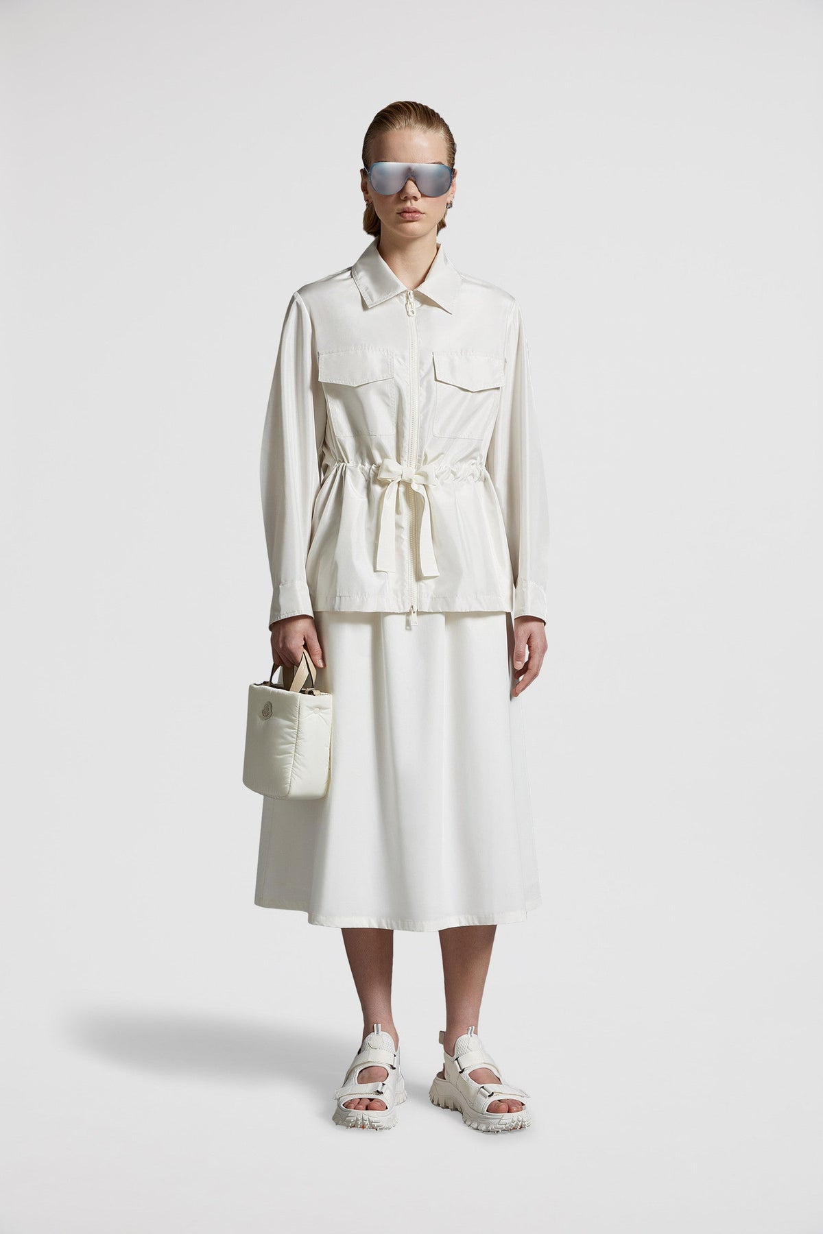 Deipilo Field Jacket – crafted from canvas Zipper closure Patch pockets Waistband with tie-string fastening – LUX VERSE Luxury Designer Fashion Outlet