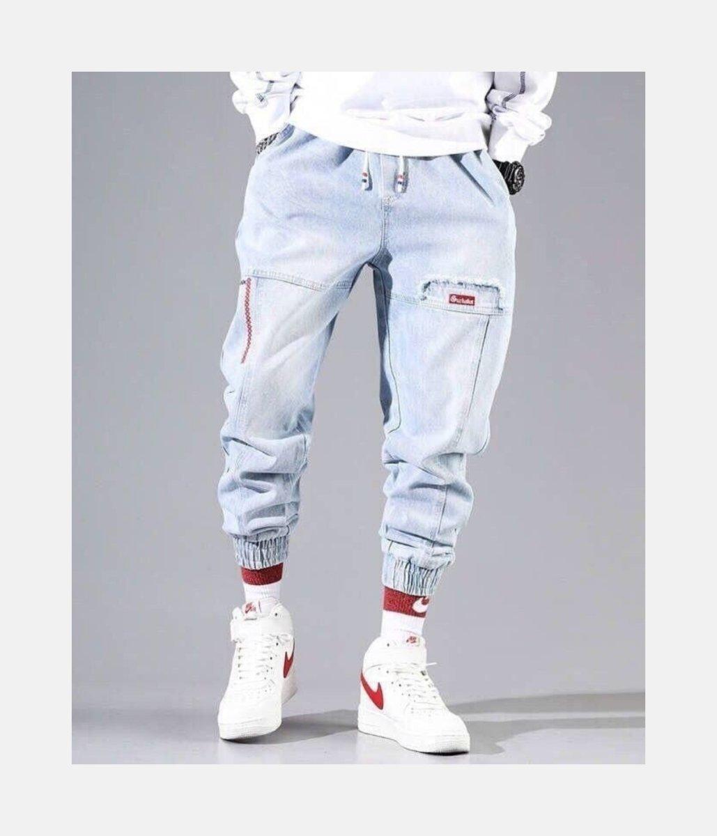 Denim Jogger | Limited Edition – material: Premium Cotton & Denim Fit type: Slim Fit Available sizes: S, M, L, XL, – LUX VERSE Luxury Designer Fashion Outlet