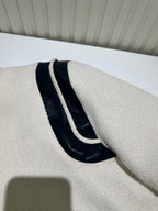 Navy Wool Striped Trim Varsity – Herren
