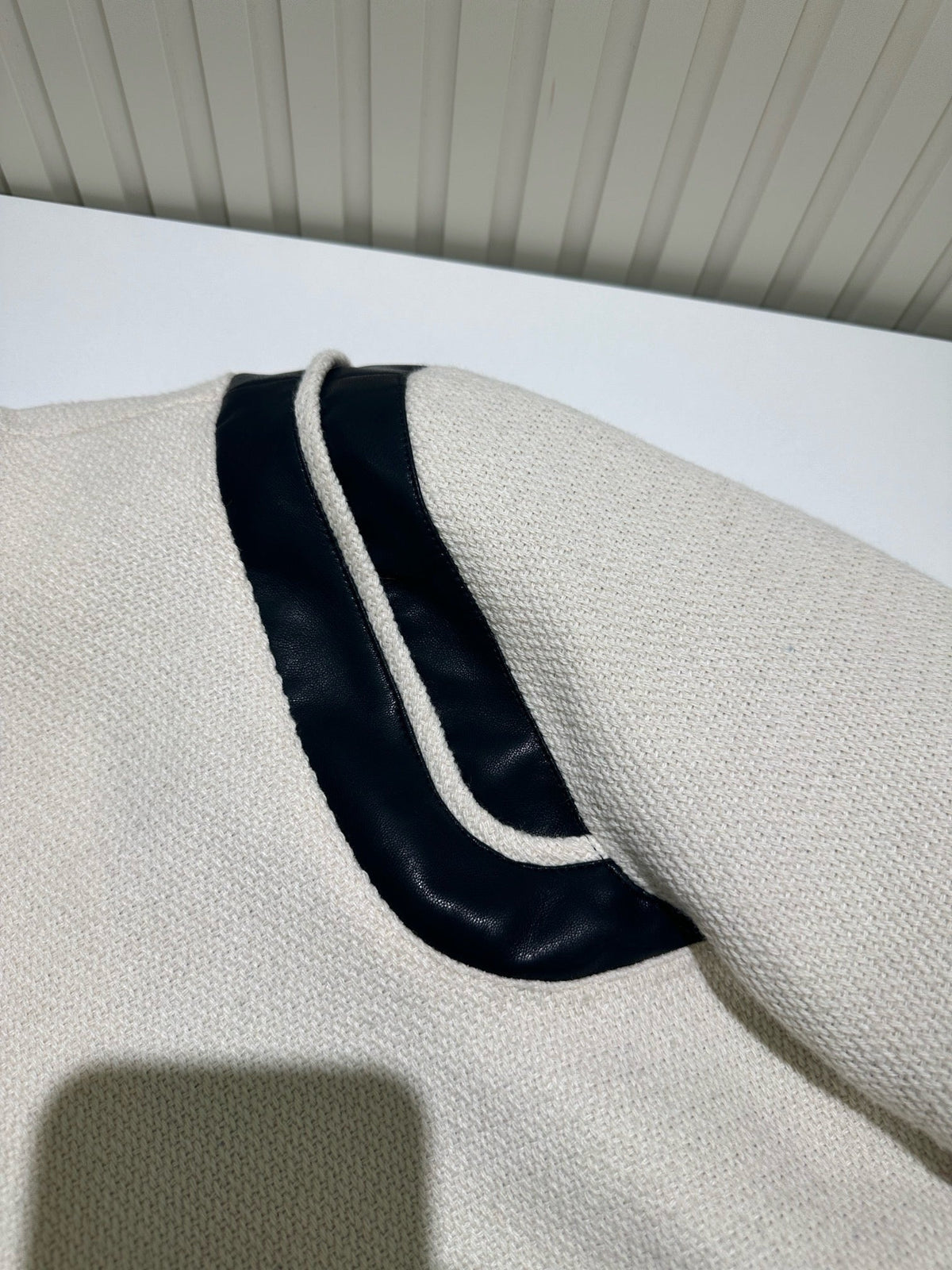 Navy Wool Striped Trim Varsity – Herren