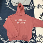 Pinker Baumwoll-Pullover mit Brustaufdruck – Herren