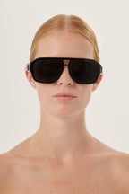 Black pilot sunglasses – quality of materials are combined with Made in Italy creativity – LUX VERSE Luxury Designer Fashion Outlet