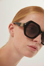 Hexagonal black sunglasses – out for their unmistakable style, where attention to detail and quality – LUX VERSE Luxury Designer Fashion Outlet