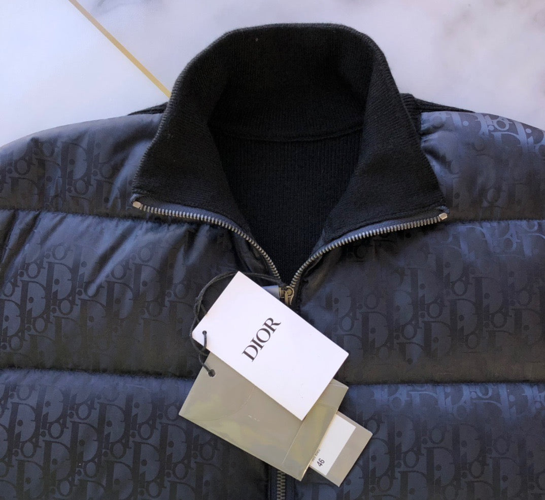 Dunkelblaue und schwarze Pufferjacke – Herren