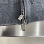 Grey Cotton Check Lined Zip-Through - Men's