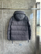 Schwarz-weißer Parka – Herren