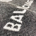 Schwarzes Jacquard-Rundhals-Sweatshirt mit Text-Print – Herren