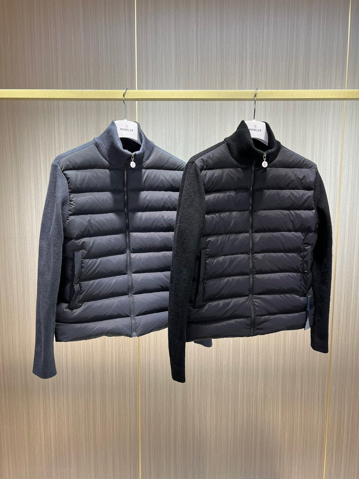 Black and Grey Puffer Jacket - Men's