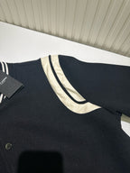 Navy Wool Striped Trim Varsity – Herren