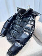 Schwarze und weiße Steppjacke – Herren