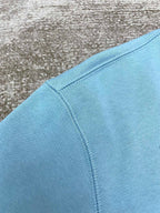 Blaues Baumwoll-Rundhals-T-Shirt mit Brust-Grafik – Herren