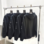 Black Cotton Web Graphic Pullover - Men's