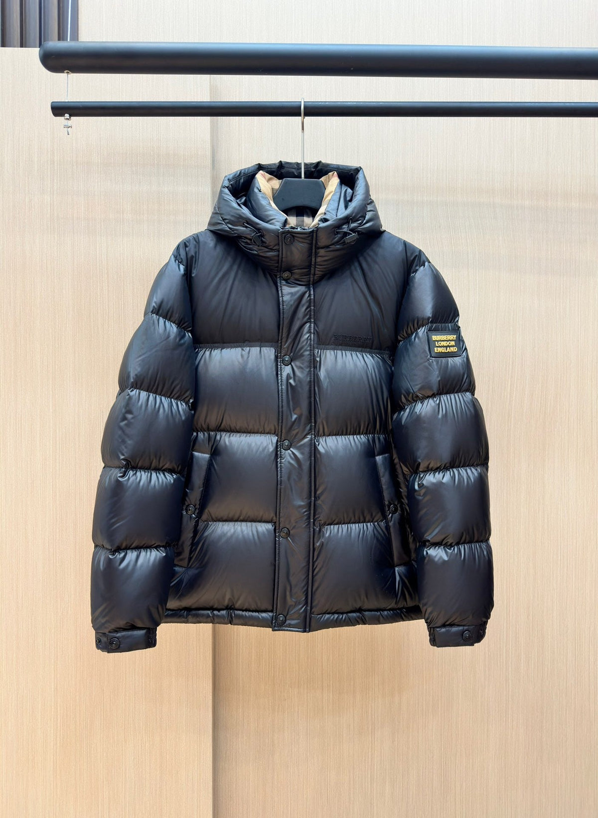 Dark Blue and Black Puffer Jacket - Men's