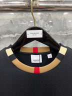 Weißes Baumwoll-T-Shirt mit Kontrastkragen – Herren