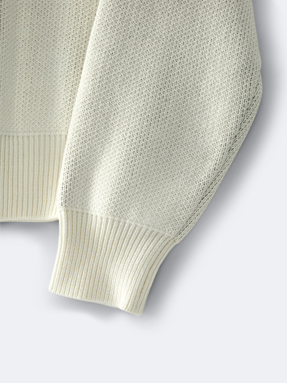 Cremefarbener Wollpullover mit Textlogo, Rundhalsausschnitt – Herren