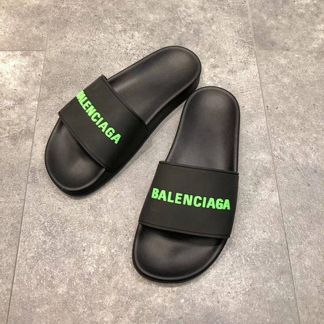 Black with Green Logo Slides