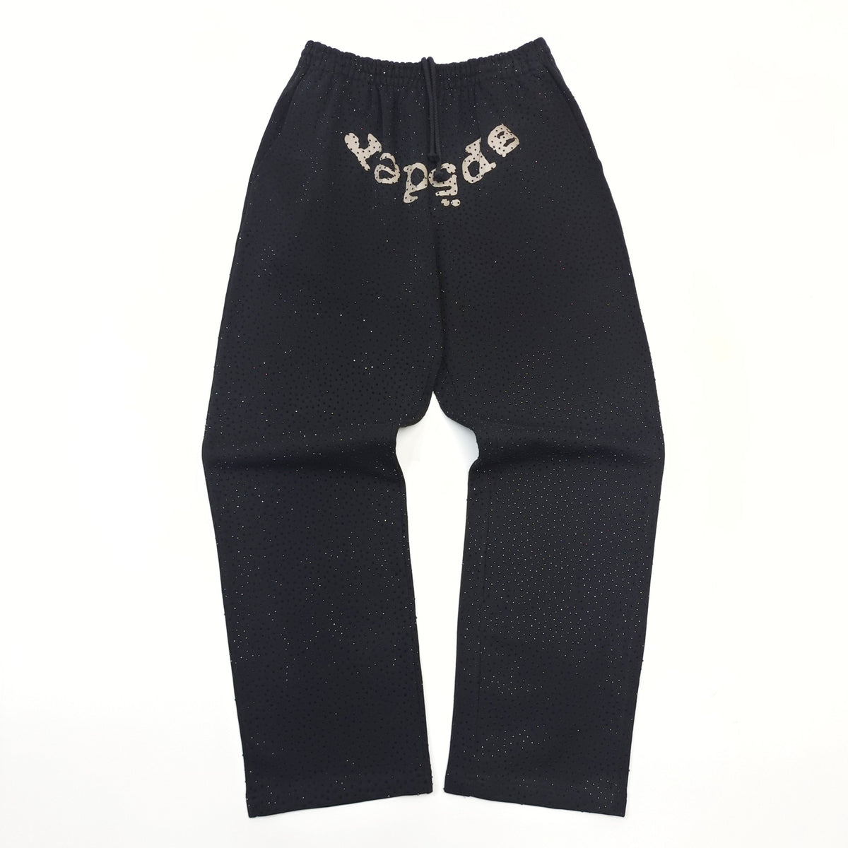 Black Cotton Graphic Wide-Leg - Men's