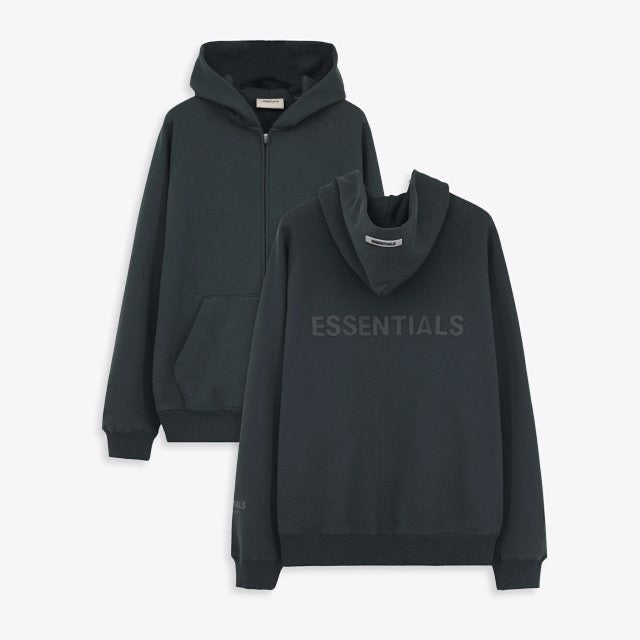Grey Cotton Logo Zip-Through - Men's