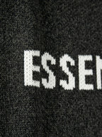 Cremefarbener Wollpullover mit Textlogo, Rundhalsausschnitt – Herren