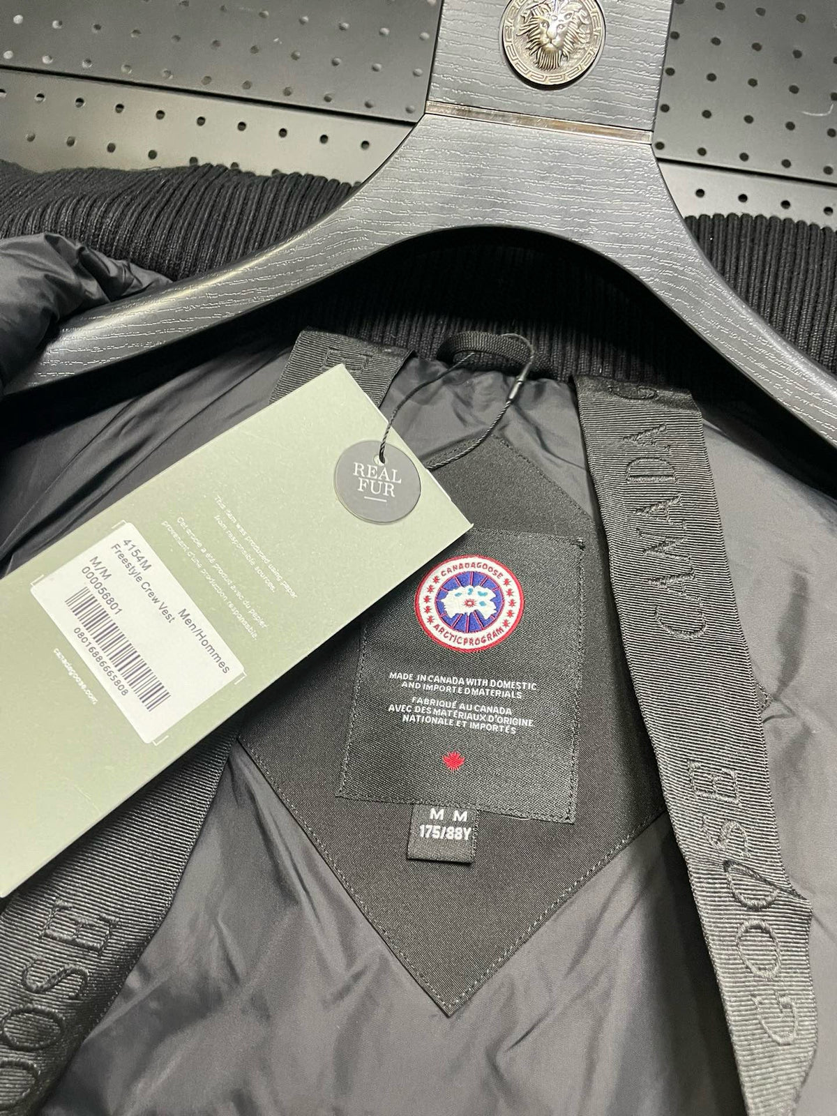 Schwarzer Nylon-Daunenparka – Herren