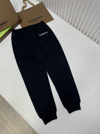 Black Cotton Text Logo Joggers - Men's