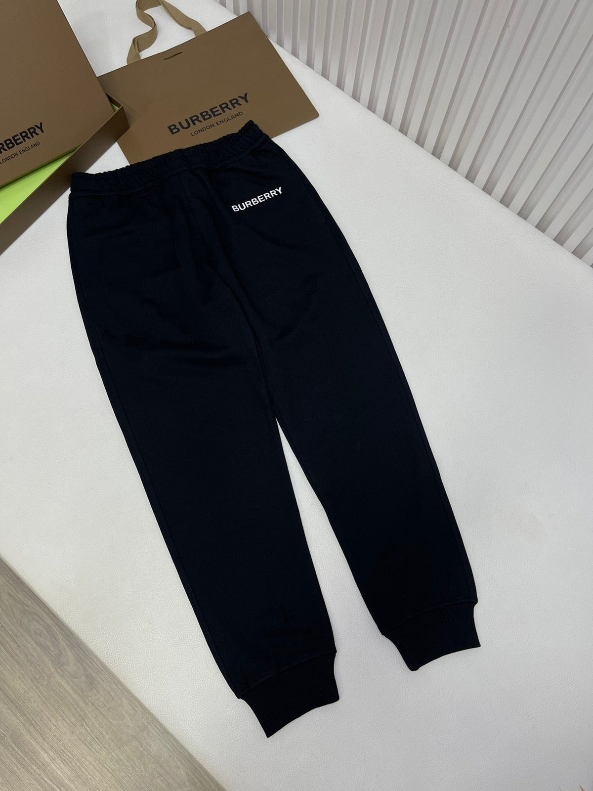 Black Cotton Text Logo Joggers - Men's