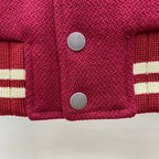 Navy Wool Contrast Trim Varsity - Men's
