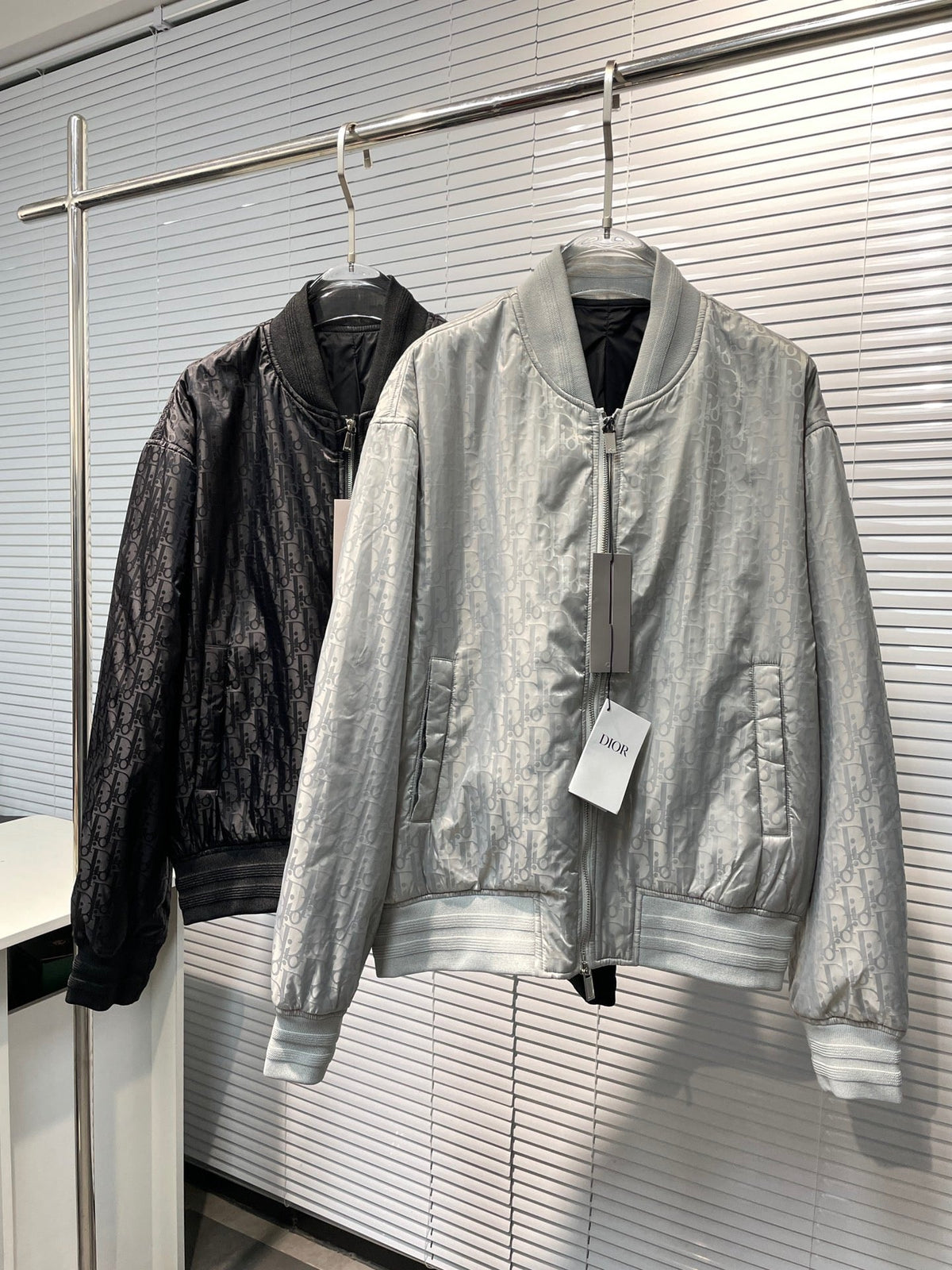 Schwarzer Stepp-Bomber aus Nylon – Herren