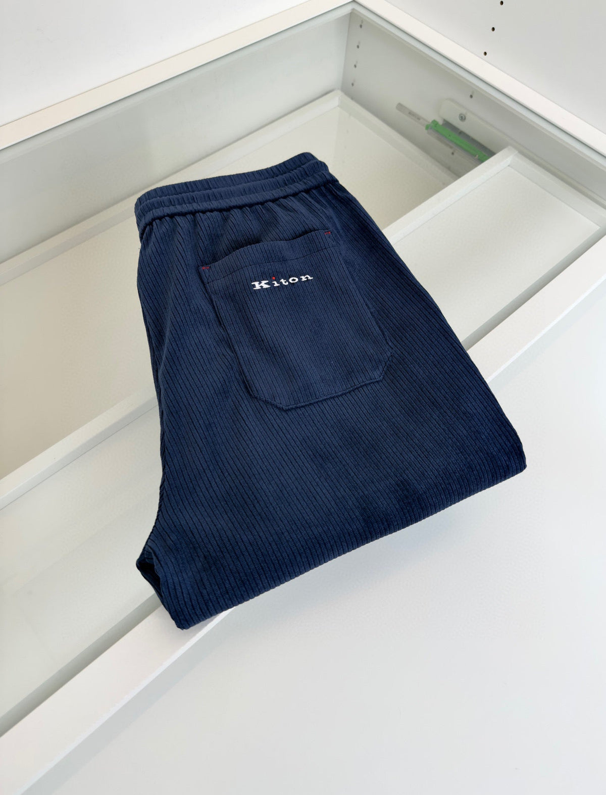 Marineblauer Velours Hosenrock mit Kordelzug – Damen