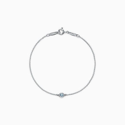 DIAMOND STERLING SILVER AQUAMARINE BUBBLE BRACELET - LUX VERSE - Luxury designer fashion outlet