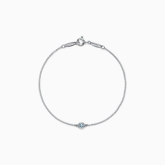 DIAMOND STERLING SILVER AQUAMARINE BUBBLE BRACELET - LUX VERSE - Luxury designer fashion outlet