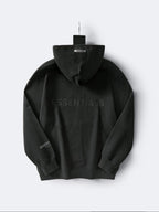 Weißer, unifarbener Reißverschluss-Hoodie aus Baumwolle – Herren