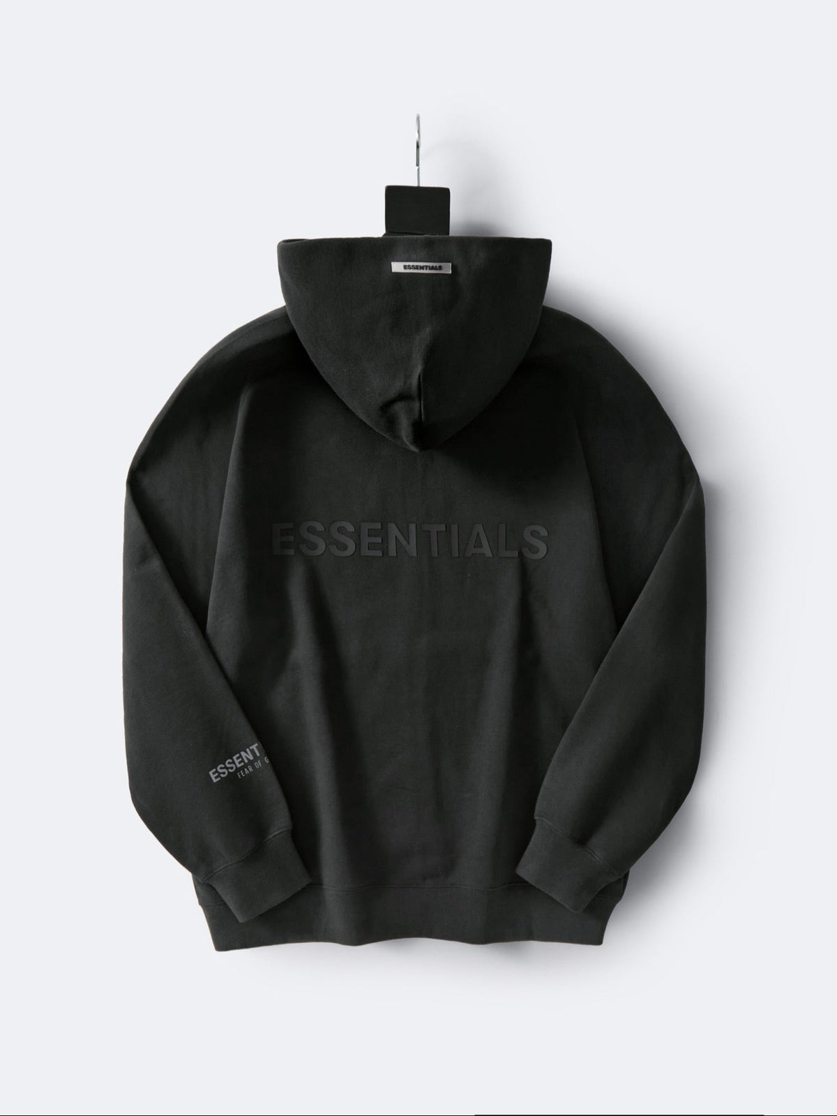 Weißer, unifarbener Reißverschluss-Hoodie aus Baumwolle – Herren