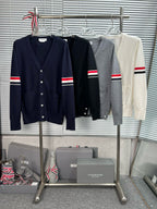 RWB Stripe Cardigan White - Men's