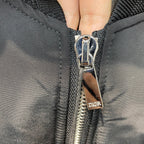 Black Nylon Embroidered Bomber - Men's