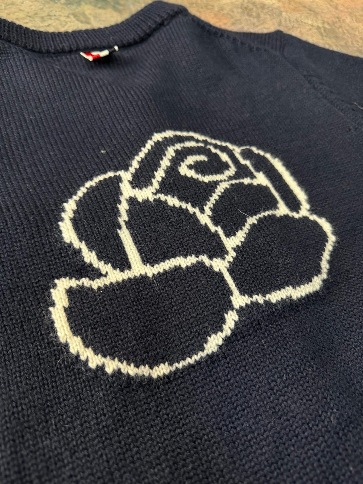4-Bar Cardigan Navy Knit - Men's