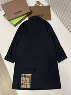 Marineblauer schlichter Baumwoll-Car Coat – Herren