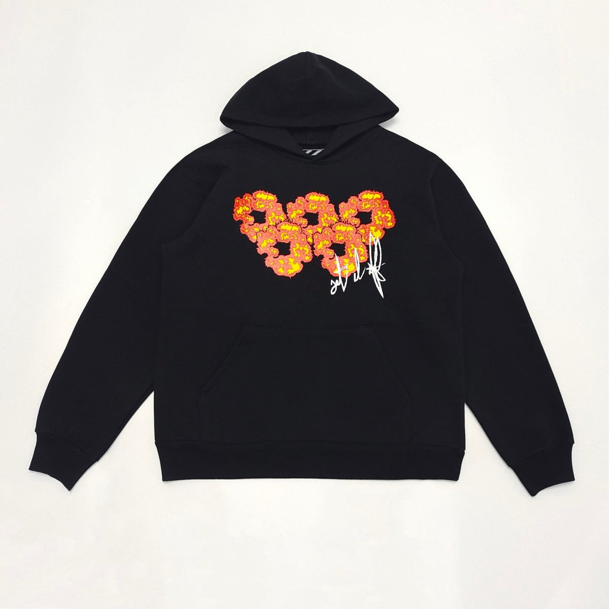 Black Cotton Print Pullover - Men's