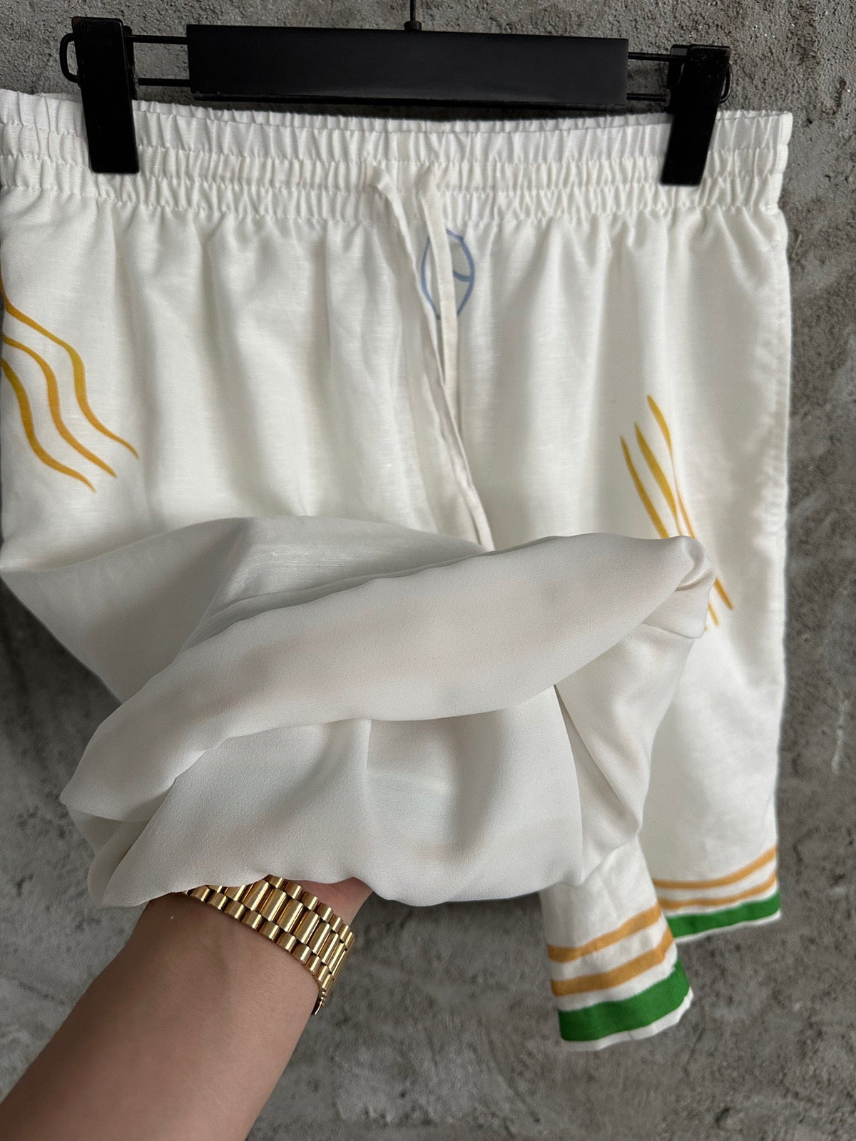 Embroidered Silk Shorts - Men's