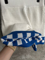 Blue Checkerboard Knit Shorts - Men's