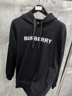 Black Cotton Bold Text Pullover - Men's