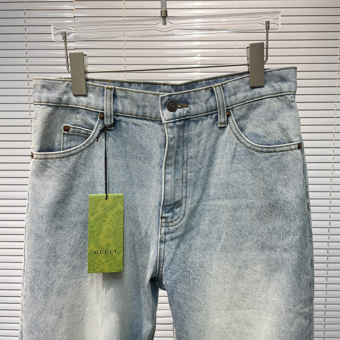 Blue Denim Faded Straight – Damen