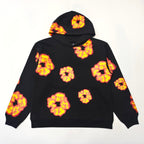 Black Cotton Floral Print Pullover - Men's