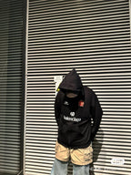 Schwarze Baumwoll-Sweatjacke mit Grafik – Herren