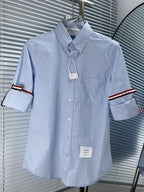 Blaues Oxford-Langarmhemd aus Baumwolle – Herren