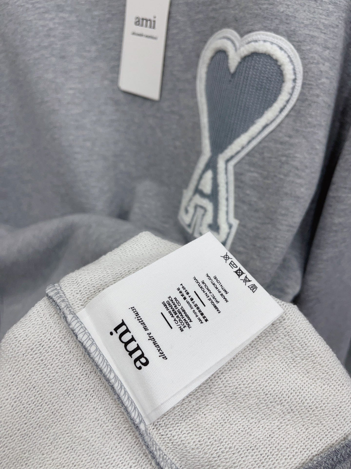 Navy Cotton Heart Logo Crewneck - Men's