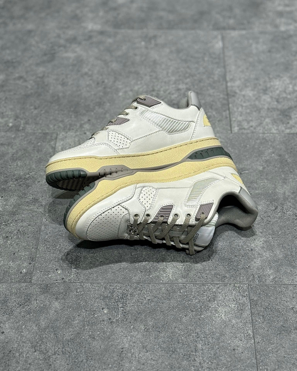 White and Grey Sneakers