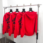Roter Baumwollpullover mit Sternenprint – Herren